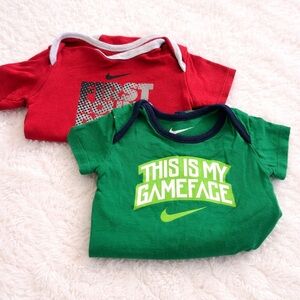 Nike Kids Red and Green Graphic Tees